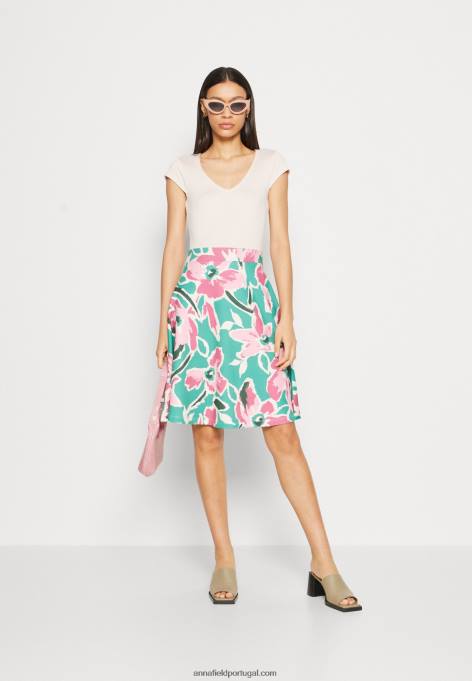 mulheres vestido jeans branco/verde/rosa F4BZ0D68 Anna Field