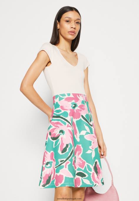 mulheres vestido jeans branco/verde/rosa F4BZ0D68 Anna Field