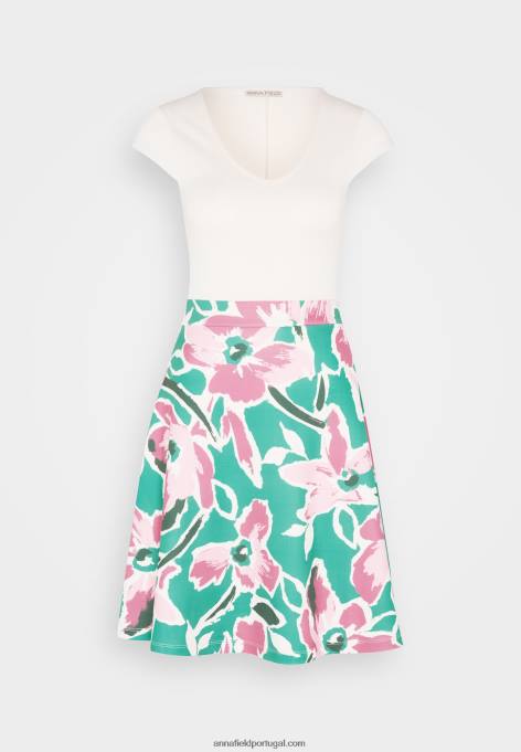 mulheres vestido jeans branco/verde/rosa F4BZ0D68 Anna Field