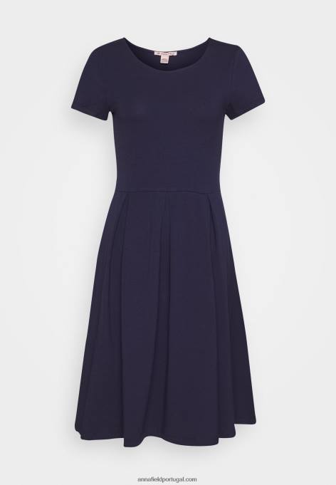 mulheres vestido jersey azul marinho F4BZ0D105 Anna Field