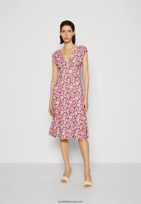 mulheres vestido jersey marrom/bege/rosa F4BZ0D123 Anna Field