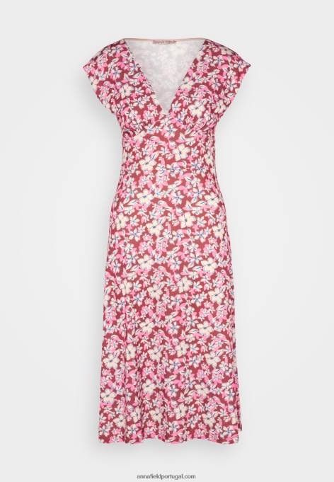mulheres vestido jersey marrom/bege/rosa F4BZ0D123 Anna Field