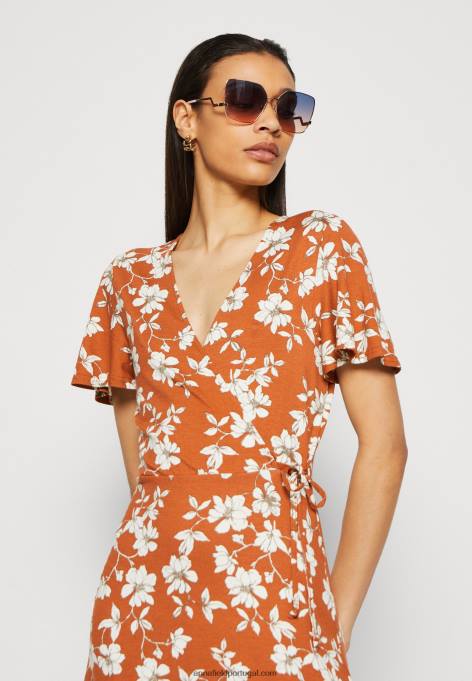 mulheres vestido jersey marrom/branco F4BZ0D185 Anna Field