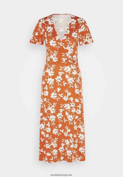 mulheres vestido jersey marrom/branco F4BZ0D185 Anna Field