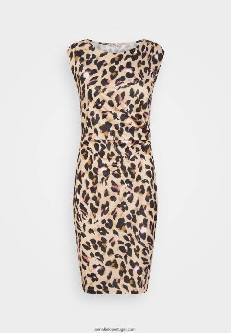 mulheres vestido jersey preto/bege/multicolorido F4BZ0D161 Anna Field