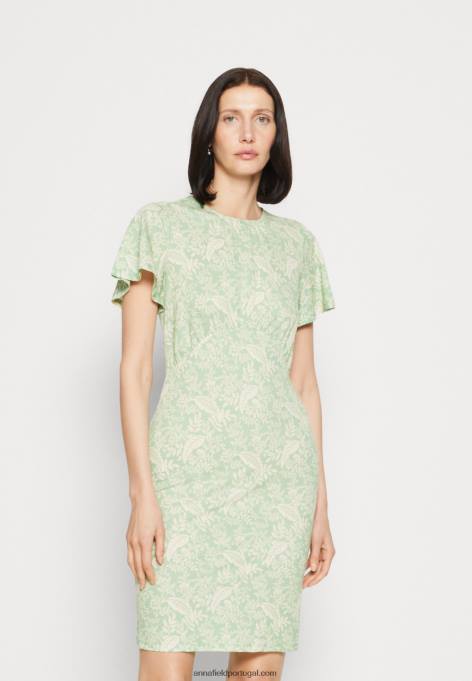 mulheres vestido jersey verde/verde claro F4BZ0D149 Anna Field
