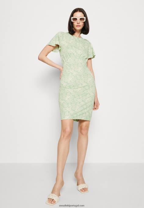 mulheres vestido jersey verde/verde claro F4BZ0D149 Anna Field