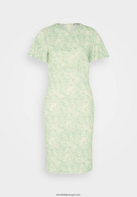 mulheres vestido jersey verde/verde claro F4BZ0D149 Anna Field
