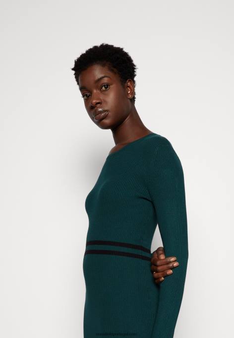 mulheres vestido jumper verde escuro/preto F4BZ0D201 Anna Field