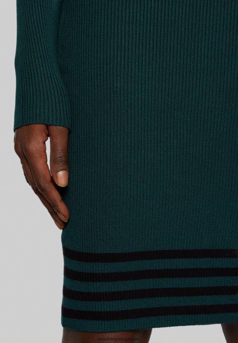 mulheres vestido jumper verde escuro/preto F4BZ0D201 Anna Field