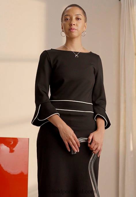 mulheres vestido preto F4BZ0D218 Anna Field