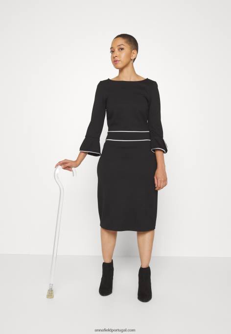 mulheres vestido preto F4BZ0D218 Anna Field
