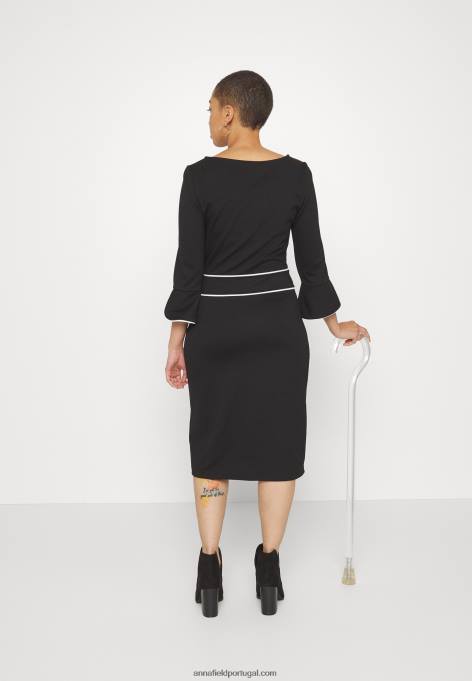 mulheres vestido preto F4BZ0D218 Anna Field