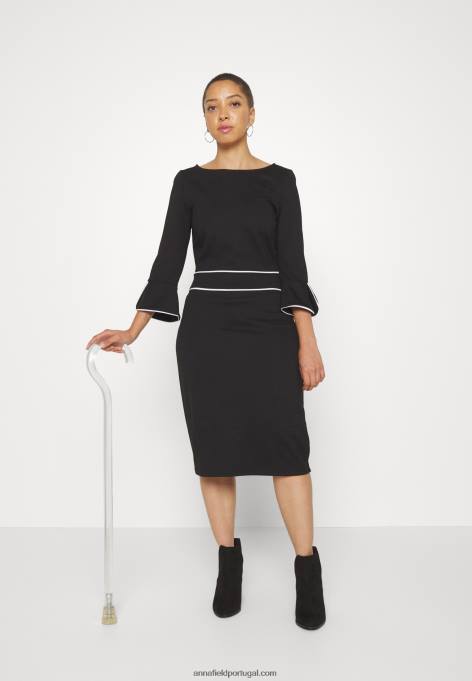 mulheres vestido preto F4BZ0D218 Anna Field
