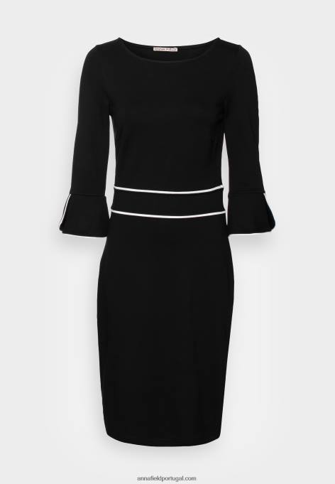 mulheres vestido preto F4BZ0D218 Anna Field