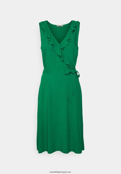 mulheres volant vestido midi vestido de dia verde F4BZ0D7 Anna Field