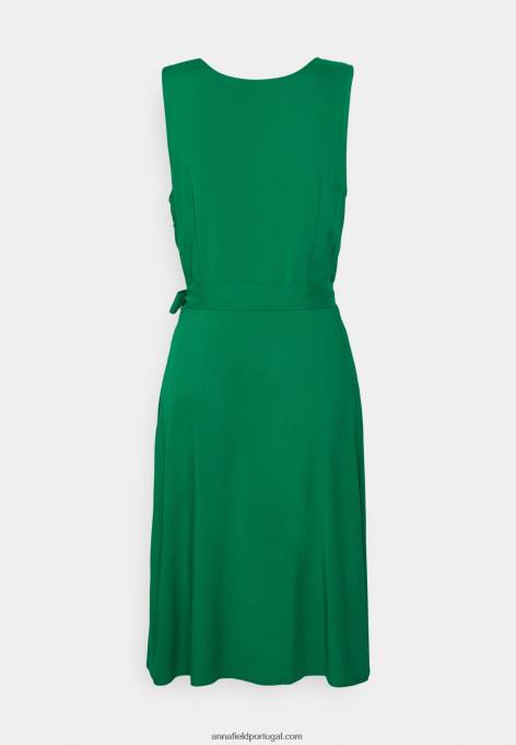 mulheres volant vestido midi vestido de dia verde F4BZ0D7 Anna Field
