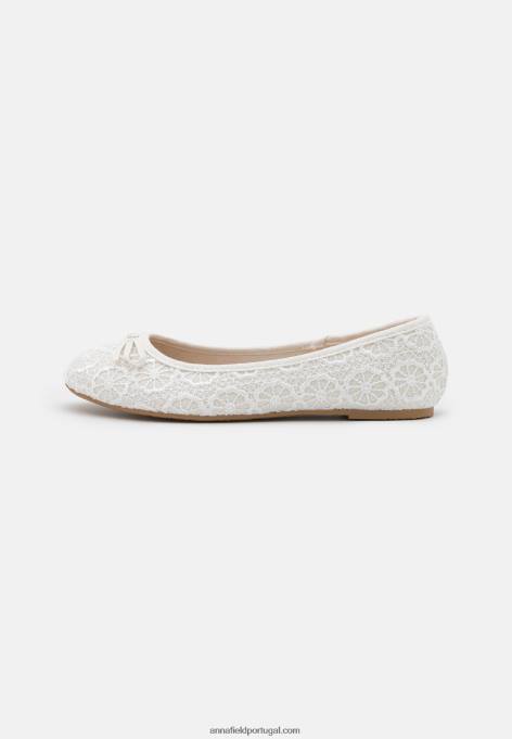 mulheres bombas de balé brancas F4BZ0D2091 Anna Field