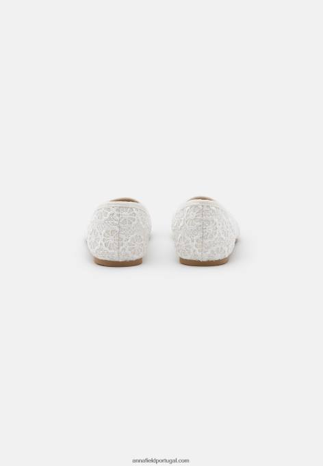 mulheres bombas de balé brancas F4BZ0D2091 Anna Field