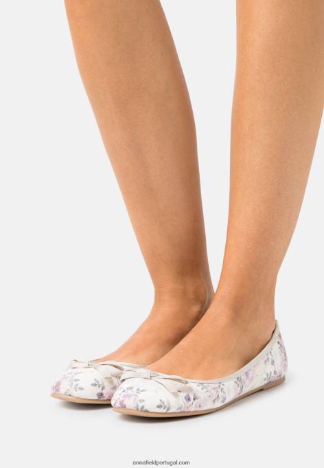 mulheres bombas de balé brancas F4BZ0D2097 Anna Field