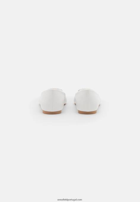 mulheres bombas de balé brancas F4BZ0D2098 Anna Field