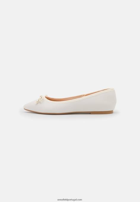 mulheres bombas de balé brancas F4BZ0D2111 Anna Field