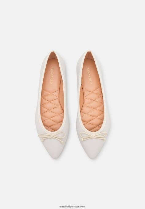 mulheres bombas de balé brancas F4BZ0D2111 Anna Field