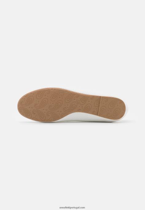 mulheres bombas de balé brancas F4BZ0D2121 Anna Field