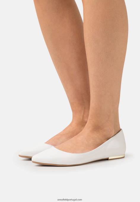 mulheres bombas de balé brancas F4BZ0D2122 Anna Field