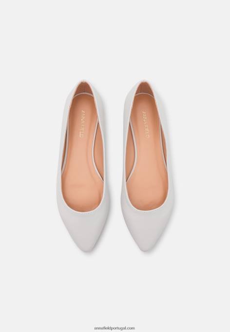 mulheres bombas de balé brancas F4BZ0D2122 Anna Field