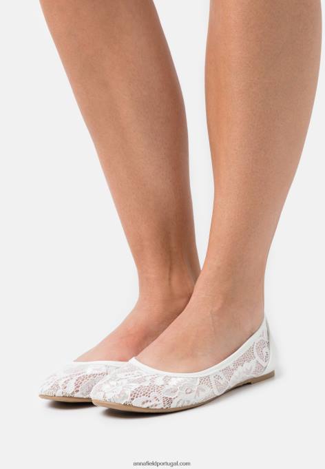 mulheres bombas de balé brancas F4BZ0D2144 Anna Field