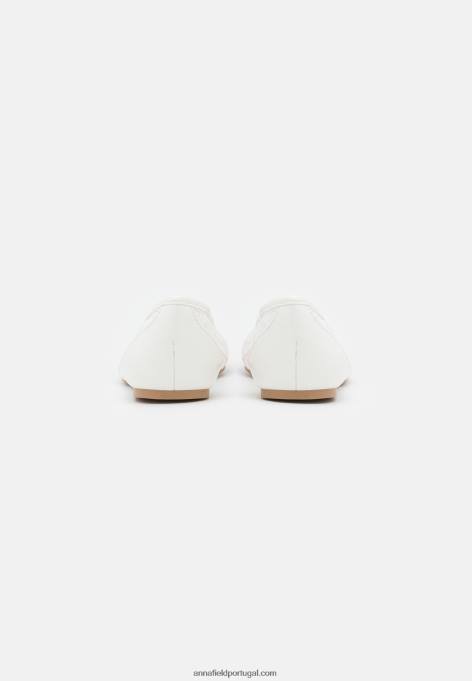 mulheres bombas de balé brancas F4BZ0D2144 Anna Field