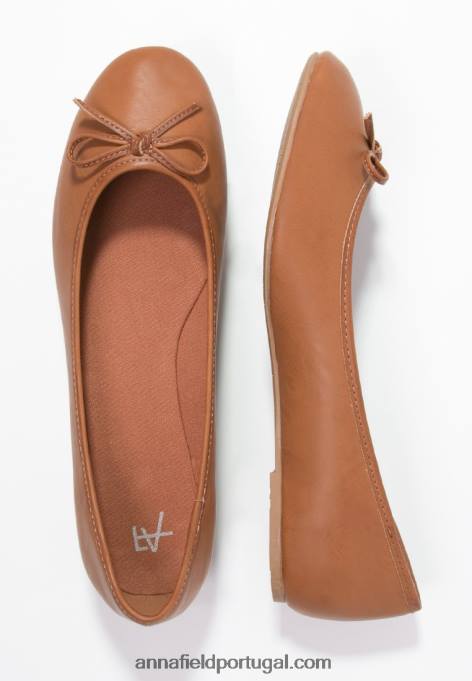 mulheres bombas de balé conhaque F4BZ0D2088 Anna Field