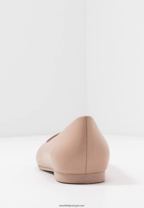 mulheres bombas de balé de couro bege F4BZ0D2069 Anna Field