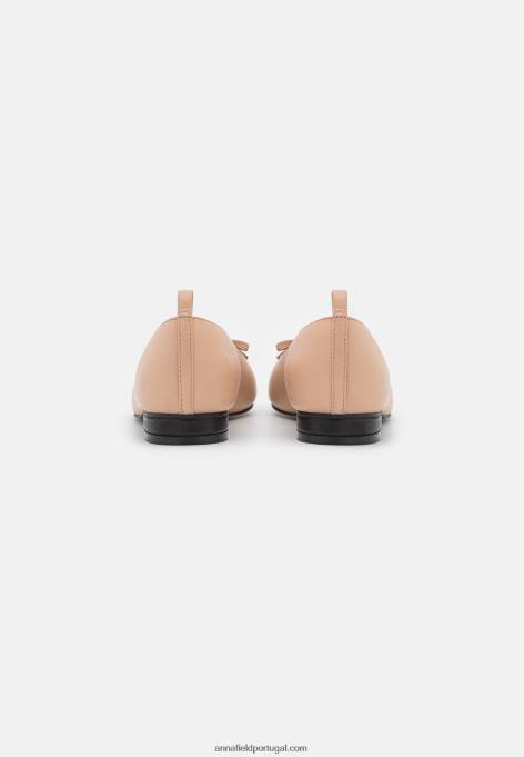 mulheres bombas de balé de couro bege F4BZ0D2073 Anna Field