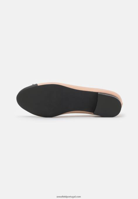 mulheres bombas de balé de couro bege F4BZ0D2073 Anna Field