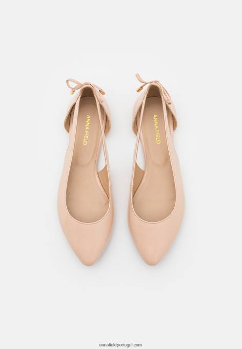 mulheres bombas de balé de couro bege F4BZ0D2086 Anna Field
