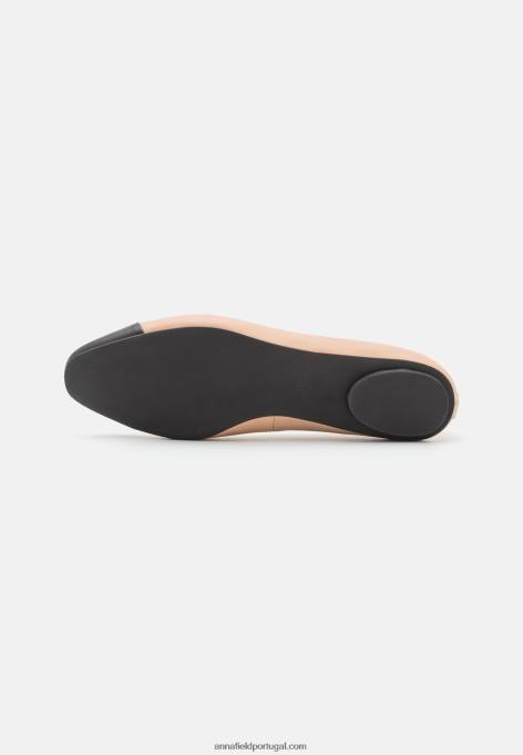 mulheres bombas de balé de couro bege F4BZ0D2116 Anna Field