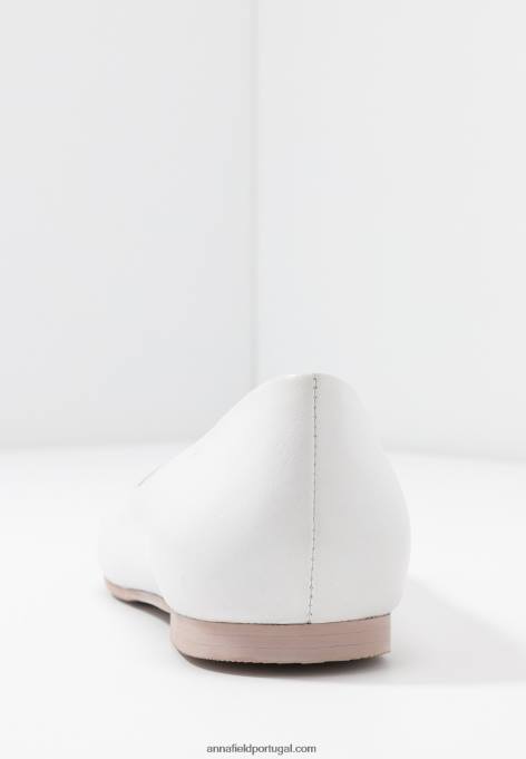mulheres bombas de balé de couro branco F4BZ0D2072 Anna Field