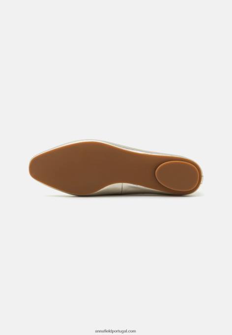 mulheres bombas de balé de couro ouro F4BZ0D2108 Anna Field