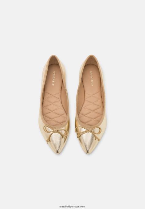 mulheres bombas de balé ouro F4BZ0D2136 Anna Field