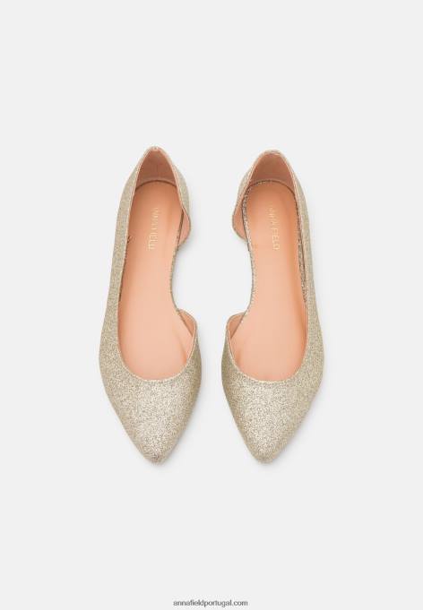 mulheres bombas de balé ouro F4BZ0D2146 Anna Field