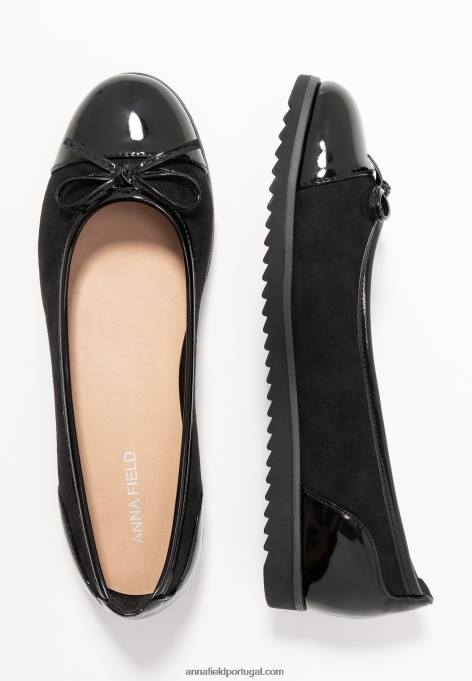 mulheres bombas de balé preto F4BZ0D2074 Anna Field