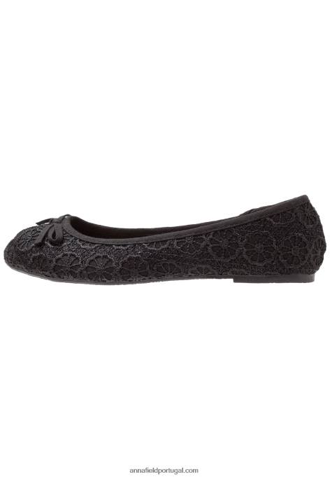 mulheres bombas de balé preto F4BZ0D2079 Anna Field