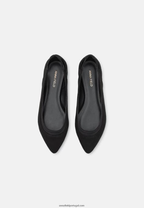 mulheres bombas de balé preto F4BZ0D2089 Anna Field