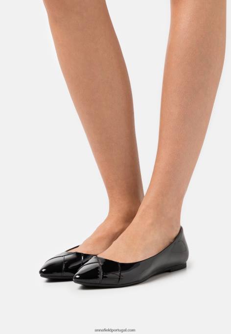 mulheres bombas de balé preto F4BZ0D2117 Anna Field