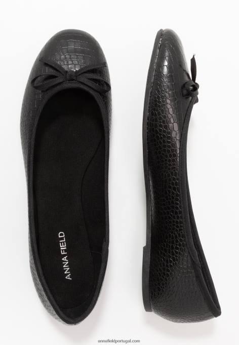 mulheres bombas de balé preto F4BZ0D2132 Anna Field