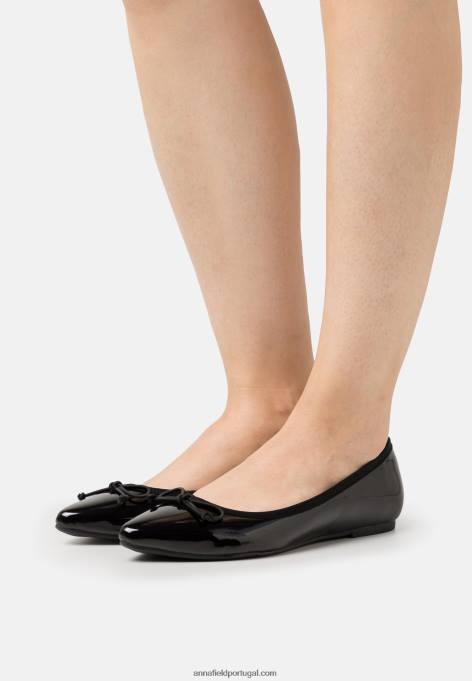 mulheres bombas de balé preto F4BZ0D2140 Anna Field