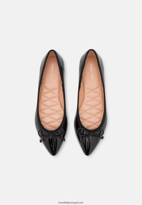 mulheres bombas de balé preto F4BZ0D2140 Anna Field