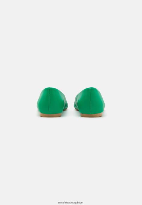 mulheres bombas de balé verde F4BZ0D2133 Anna Field
